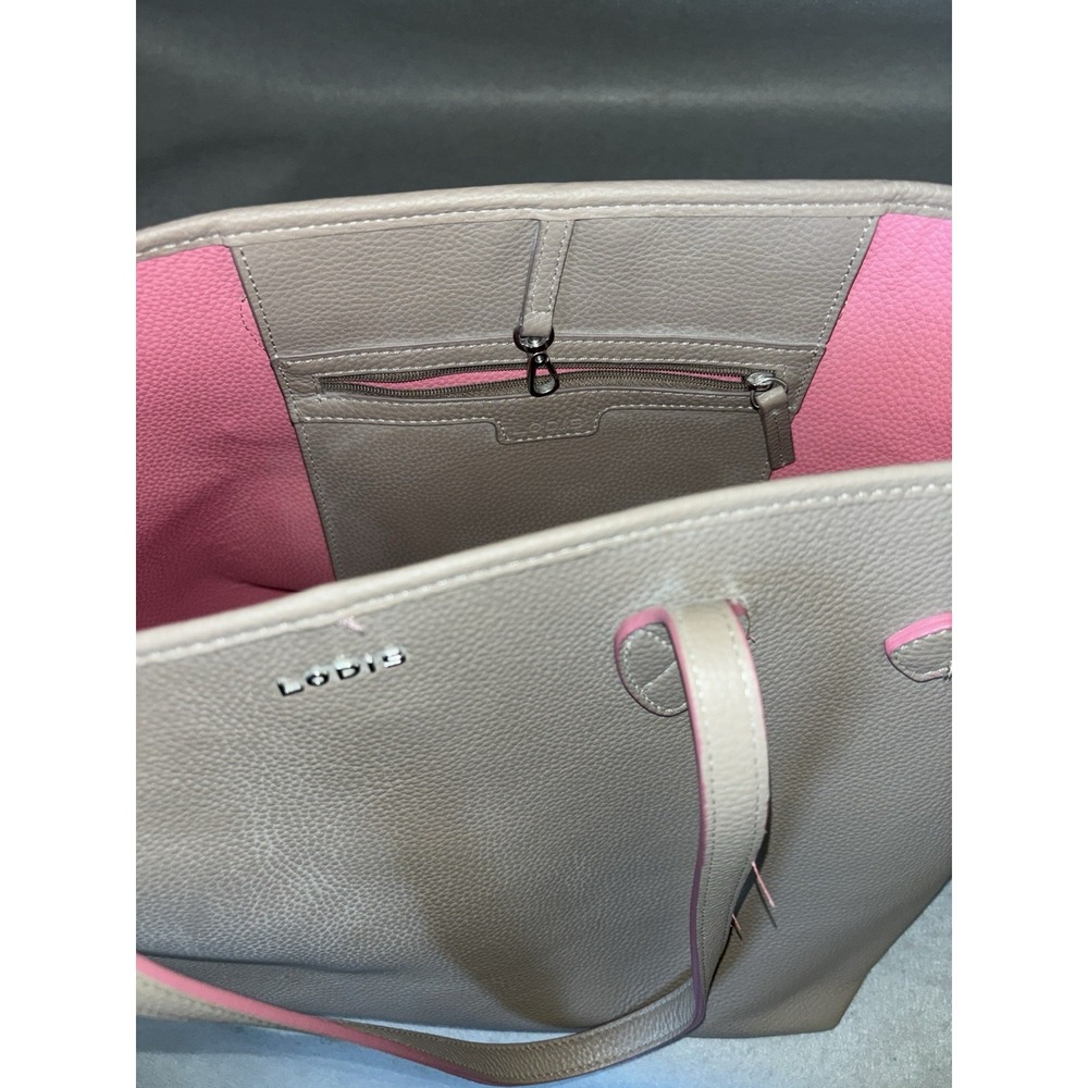 Lodis Shoulder Bag Tote Large Brown Pebbled Leather Travel Luggage‎ Buttery Soft - Picture 5 of 11
